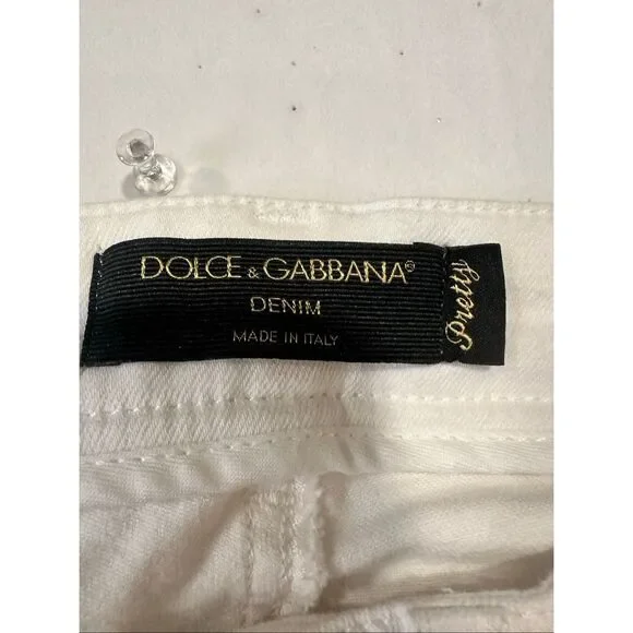Dolce & Gabbana White Distressed Skinny Jeans IT 38 US 2 Made in Italy Stretch D - Picture 3 of 11